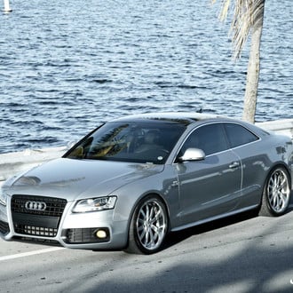 Silver Audi A5 with Custom Front Bumper - Photo by Vossen
