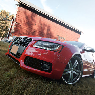 Custom Red Audi A5 with LED Headlights - Photo by Vossen