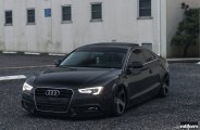 Blacked Out AudiA5 Coupe Showing-off LED Headlights and Taillights