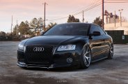 Updated Face of Black Audi A5 with Custom Mesh Grille