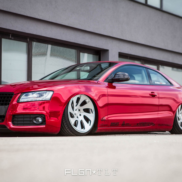 AUDI A5 With Red Chrome Wrap and Rotiform Custom Rims - Photo by Rotiform