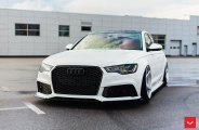 Reworked Face of White Audi A6 with Blacked Out Mesh Grille