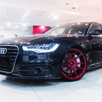 Modish Black Audi A6 Wearing Custom Red JR Wheels