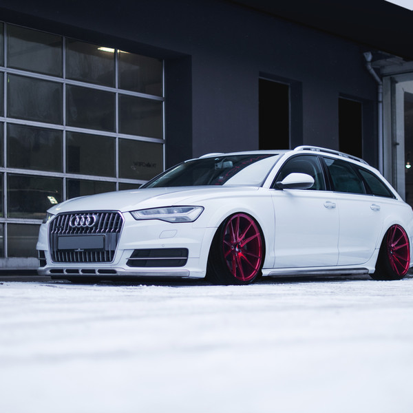Custom Front Bumper on White Audi A6 - Photo by JR Wheels