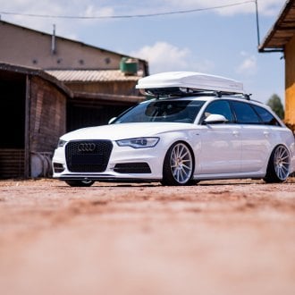 Reworked Face Of White Audi A6 With Blacked Out Mesh Grille — Carid.com 