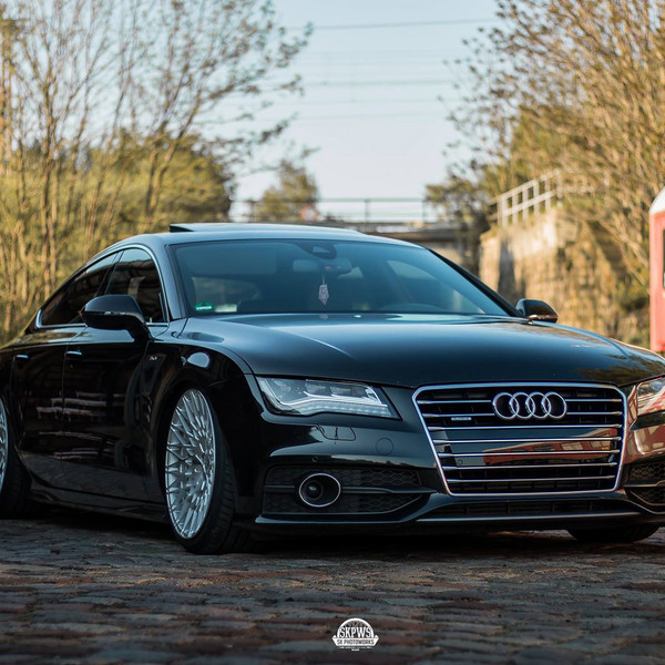 Luxury Audi A7 Stanced on Classy Custom Wheels - Photo by Avant Garde