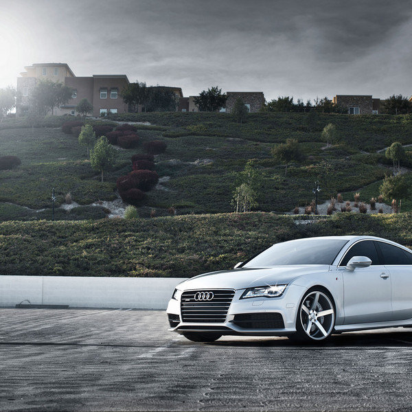 Silver Audi A7 with Custom Front Bumper - Photo by Vossen