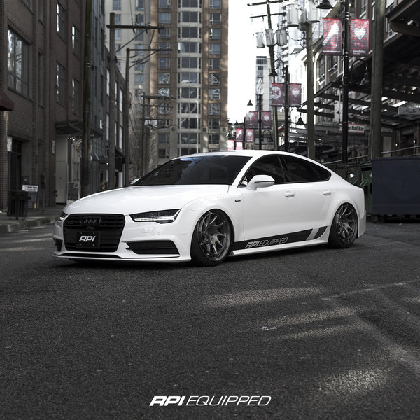 Custom White Audi A7 with Blacked Out Billet Grille - Photo by Rotiform