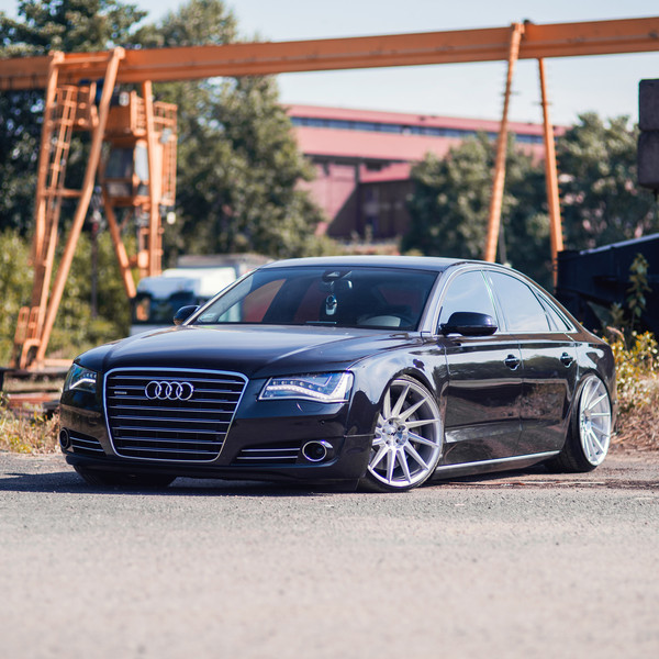 Black Audi A8 with Chrome Billet Grille - Photo by JR Wheels