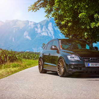 Audi Q5 with Custom Front Bumper Cover - Photo by Vossen