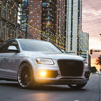 Gray Audi Q5 with Blacked Out Grille - Photo by Avant Garde Wheels