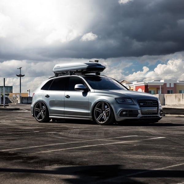 Gray Audi Q5 with Roof Rack - Photo by Vossen