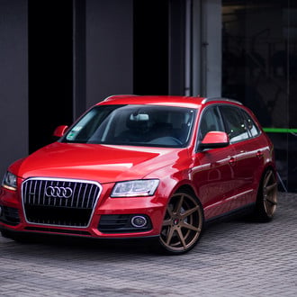 Red Audi Q5 with Crystal Clear Headlights - Photo by JR Wheels