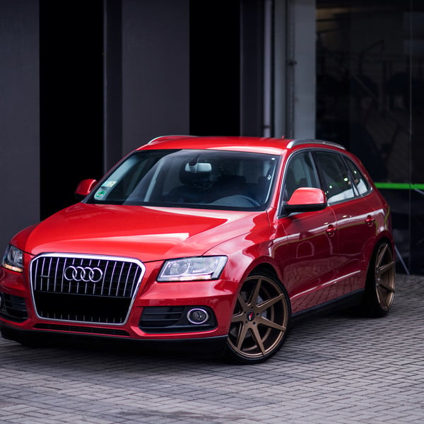 Red Audi Q5 with Crystal Clear Headlights - Photo by JR Wheels
