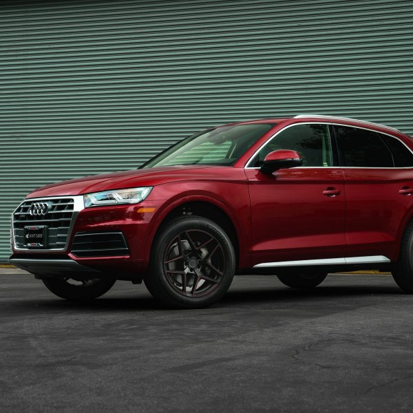 Red Audi Q5 with Aftermarket Headlights - Photo by Avant Garde Wheels