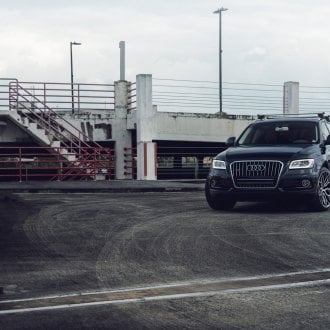 Custom LED-Bars Headlights on Black Audi Q5 - Photo by Vossen Wheels