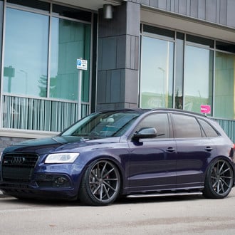 Purple Audi Q5 with Custom Blacked Out Grille - Photo by Vossen