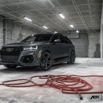 Front Bumper with Fog Lights on Black Audi Q7 - Photo by Vossen