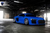 Stanced Out Electric Blue Audi R8 Wearing Custom Body Kit and Shod in Rohana Wheels
