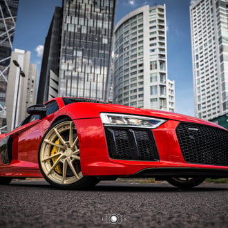 Red Audi R8 Quattro Gets Contrasting Black Accents and Racy Look