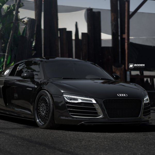 Crystal Clear LED Headlights on Black Audi R8 - Photo by Boden Autohaus