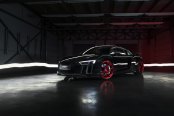 Artistic Customization and Custom Red Wheels for Black Audi R8