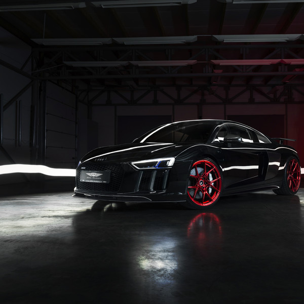 LED-Bar Style Headlights on Black Audi R8 - Photo by Vorsteiner