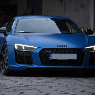 Matte Blue Paint Transforms Audi R8 with Style