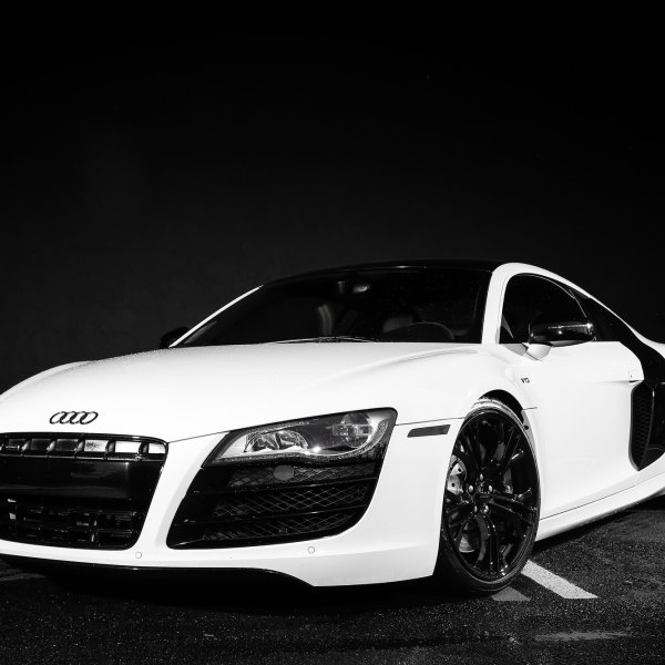 Pure White Audi R8 On Black Custom Wheels - Photo by Exclusive Motoring