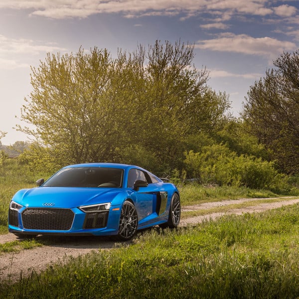 Rohana RFX 10 Sport Rims on Blue Audi R8 - Photo by Rohana Wheels