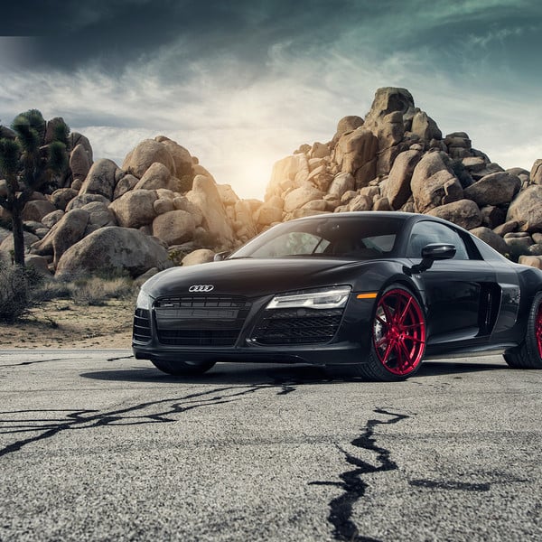 AUDI R8 On Candy Red RF2 Wheels - Photo by Rohana Wheels