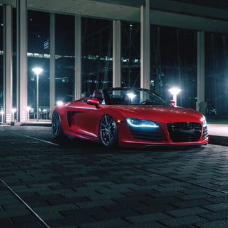 Slammed Audi R8 Convertible on Rohana RF2 Wheels