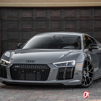 Glance Gray Audi R8 Quattro on Black Vossen VFS6 - Photo by Vossen