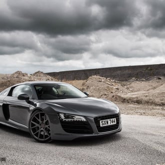 Black Audi R8 with Custom LED Headlights - Photo by Vossen