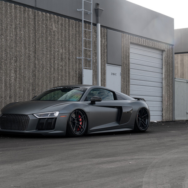 Gray Matte Audi R8 with Custom Front Bumper - Photo by Rotiform