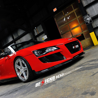 Red Convertible Audi R8 Carbon Fiber Front Lip - Photo by ADV.1