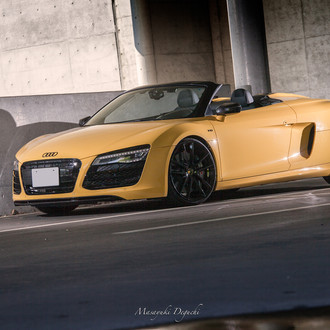 Custom Yellow Convetible Audi R8 with Black Accents - Photo by Avant Garde Wheels