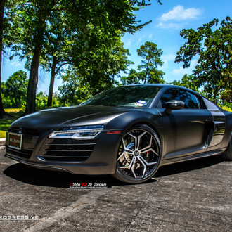 Carbon Fiber Front Lip on Black Audi R8 - Photo by Vellano
