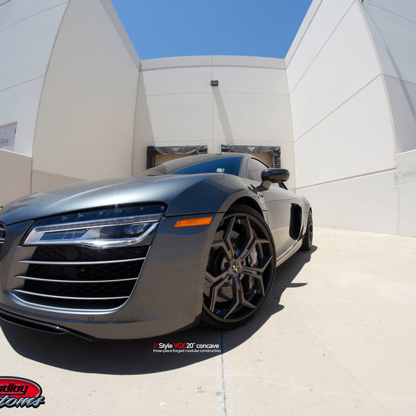 Gray Audi R8 with Custom Headlights - Photo by Vellano