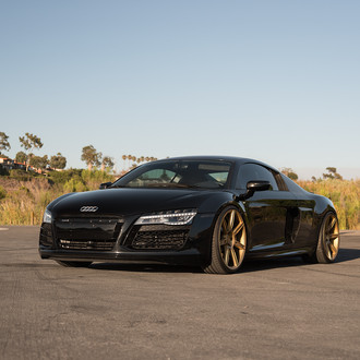 Aftermarket LED Headlights on Black Audi R8 - Photo by Zito Wheels