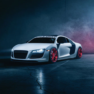 Predator Audi R8 Sitting Low on Red Avant Garde Rims - Photo by Avant Garde