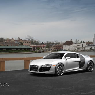 Aftermarket Front Bumper on White Audi R8 - Photo by zandbox