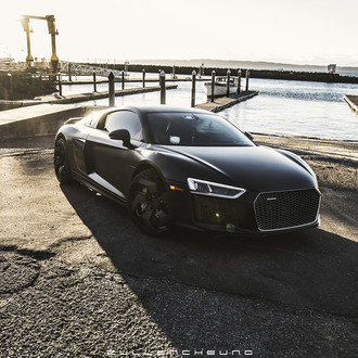 Aftermarket Mesh Grille on Black Audi R8 - Photo by PUR Wheels