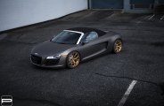 Exotic Presence of Gray Matte Audi R8 on Monaco Gold PUR Wheels