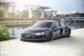 Sleek Black Audi R8 Upgraded with a Body Kit and Diamond PUR Wheels