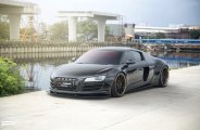 Sleek Black Audi R8 Upgraded with a Body Kit and Diamond PUR Wheels