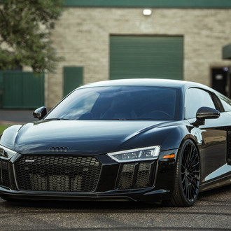 Black Audi R8 with Custom Mesh Grille - Photo by Brixton Forged Wheels