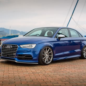 Blue Audi S3 with Custom Chrome Grille - Photo by Vossen
