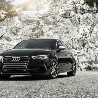 Aftermarket Front Bumper on Black Audi S3 - Photo by Vorstiner