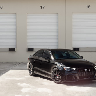Black Audi S3 with Custom Headlights - Photo by Vossen
